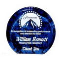 Aurora Round Blue Marbleized Acrylic Award / Freestanding - 6" Diameter